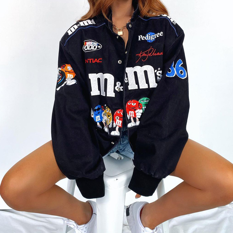 2024 Autumn New Cross-Border Jacket Amazon Sports Style Blue Print Casual Loose Long Sleeve Windbreaker Jacket 2024 Autumn New Cross-Border Jacket Amazon Sports Style Blue Print Casual Loose Long Sleeve Windbreaker Jacket