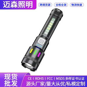 Cross-Border Outdoor High-Intensity Flashlight, White Laser Aluminum Alloy Flashlight, Long-Lasting Battery, Electric Display, Zoomable Handheld Flashlight