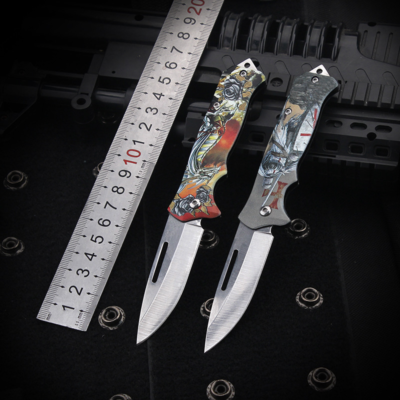 无锁户外折叠刀家用便携水果刀随身防身迷你小刀野营露营水果刀