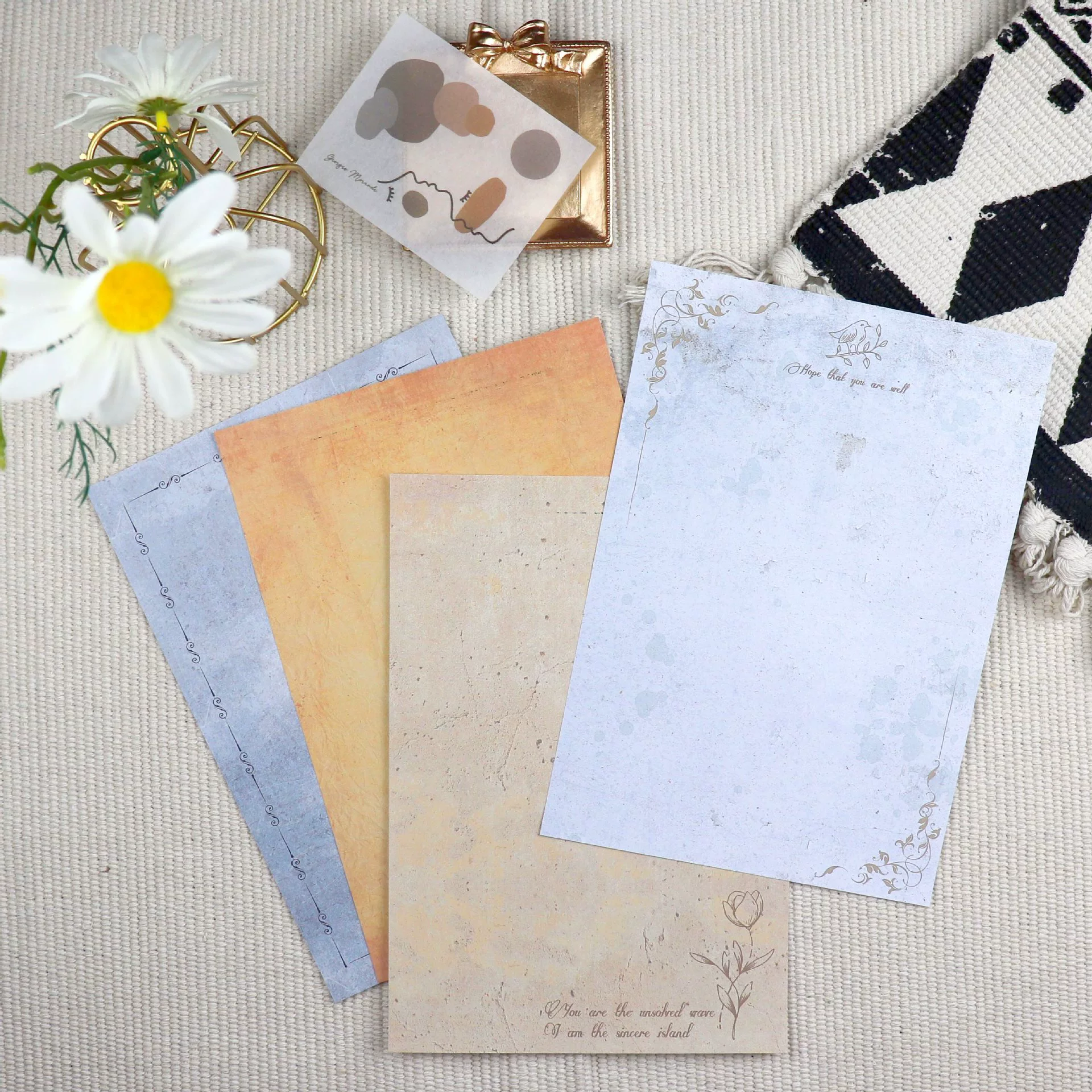 Европейский стиль ретро минималистский набор конвертов без горизонтальной линии канцелярских