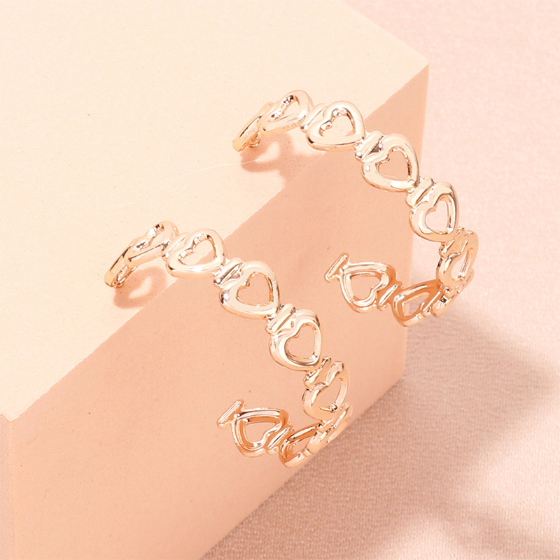 Heart Shape Pattern Fashion Heart Shape Metal Plating Earrings