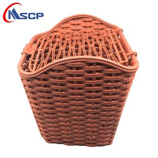 Bicycle basket double electric car basket front plastic basket retro rattan basket basket cycling parts supplies