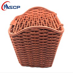 Bicycle Basket Dual-Electric Bike Front Plastic Basket Vintage Wicker Basket Bike Basket Riding Parts and Accessories