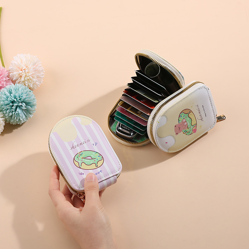 Transfronterizas damas lindas bolsa de tarjetas de órgano de oso bolsa de tarjetas múltiples bolsas de tarjetas de gran capacidad bolsa de tarjetas de almacenamiento