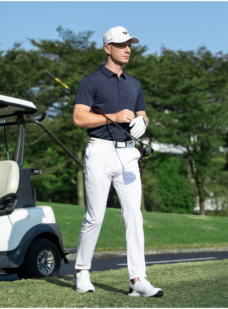 Áo polo nam golf PGM tay ngắn thấm hút nhanh khô — KUZ200-Quần trắng [Thắt lưng cao su/Găng tay dính Velcro], KUZ200-Quần tây màu xám nhạt [thắt lưng cao su/găng tay dính Velcro], KUZ200-Quần đen [thắt lưng cao su/găng tay dính], YF769-tay ngắn màu xanh hải quân chi tiết 18