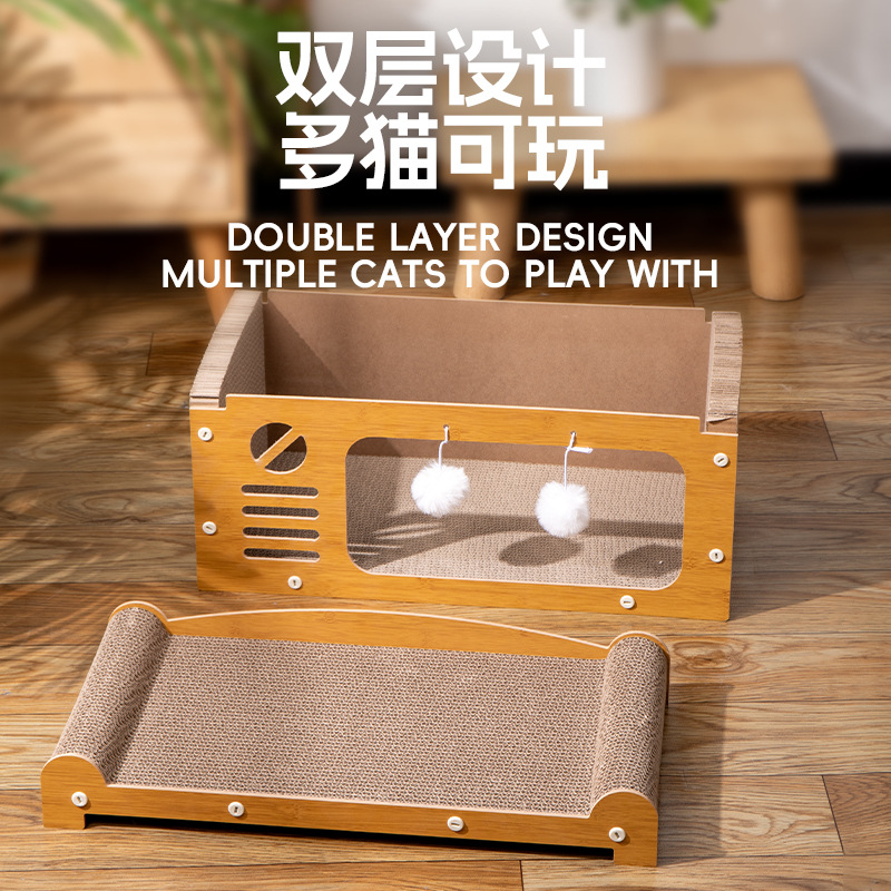 Directo de fábrica resistente al desgaste no-chip de papel corrugado gato nido gato escalada rack multi-funcional gato rasguño tablero gato sofá gato juguete
