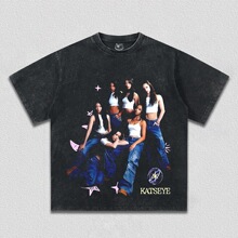 Acid Washed Oversized Y2k Street Korean Kpop KATSEYE Gril Gr