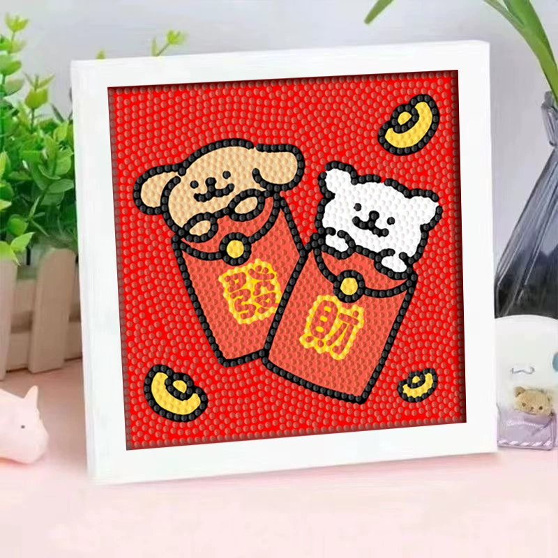 Кристальная вышивка DIY (Kuromi & KT Cat) 17×17 см фоторамка, набор наклеек в стиле мультфильма с полным заполнением
