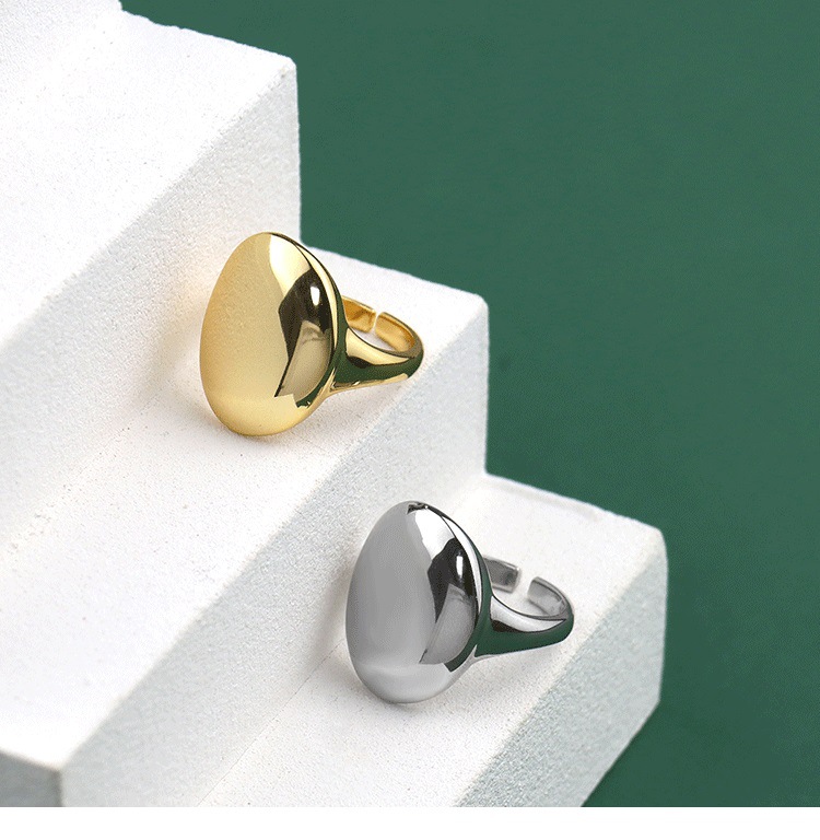 Korean Style Glossy Index Finger Ring 2021 New Oval Ins Simple Fashion Personalized Opening Ring Braceletpicture1