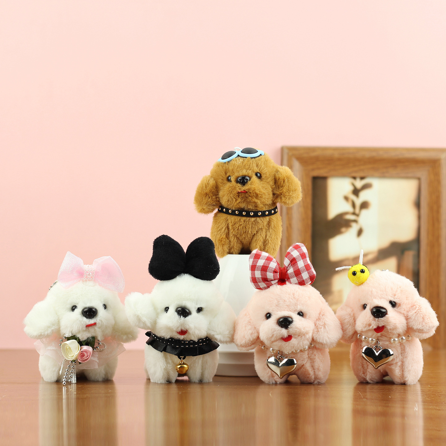 Nuevo arco campana juguetes de peluche perros lindos juguetes de peluche perros colgantes muñecas colgantes muñecas image 1