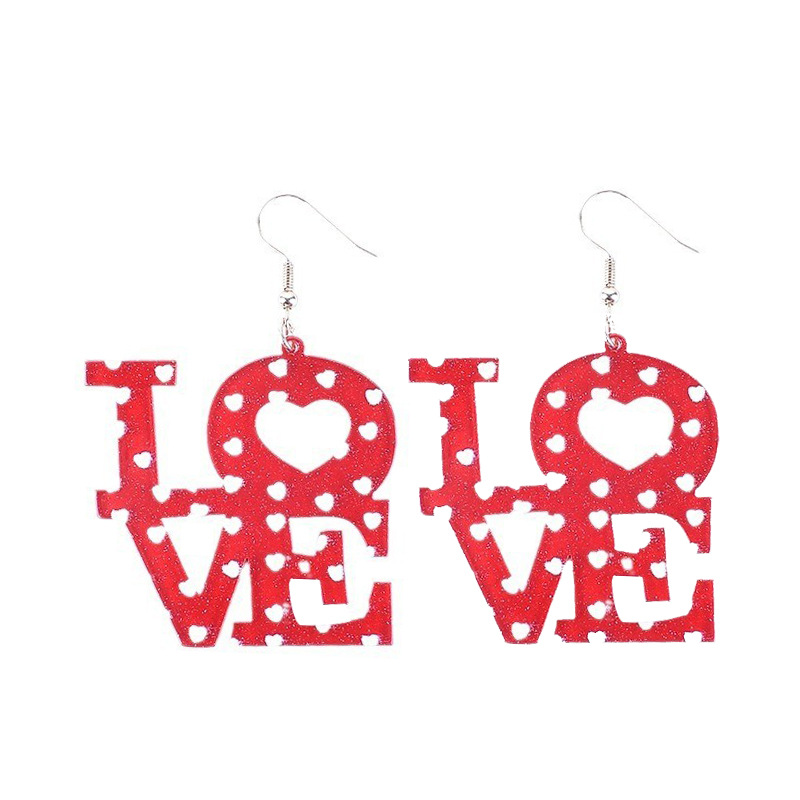 1 Pair Casual Simple Style Love Heart Shape Arylic Drop Earrings display picture 8