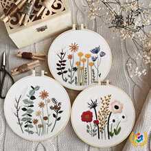 ⇕跨境新款刺绣diy简单初学手工材料包苏绣湘绣十字绣套件供亚马