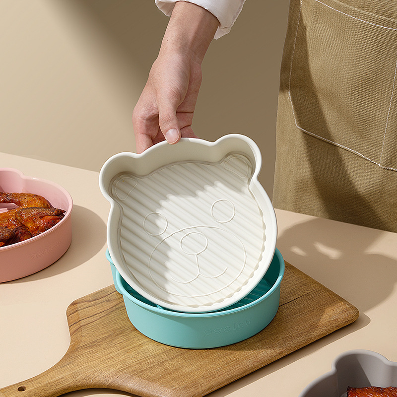 Placa de silicona de dibujos animados freidora de aire placa de horno molde de pastel horno molde de horneado en forma de animal