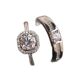 Couple ring open diamond ring wedding ring simulation wedding ring men's and women's silver plated ring Women's wholesale jewelry