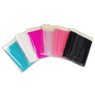 Color Lip Brush Eyelash Cleaning Cotton Stick Soft Beauty Lip Brush Mini Portable Lip Brush Slant Head