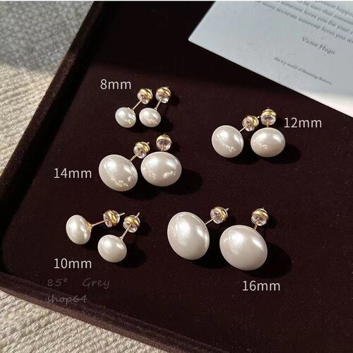 imitation 925 silver needle bun pearl large earring for women 2024 new design earrings unique design earrings trendy