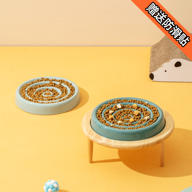Pet Bowl Slow Food Bowl tazón para perros tazón de agua de cerámica protección del cuello de cerámica comer comida para perros tazón de comida para perros suministros para mascotas