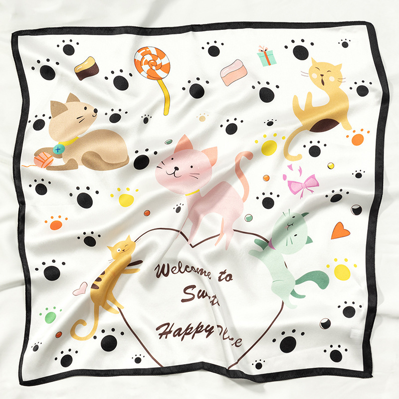 Shanghai Story Da Vinci Code Silk Spray-Painted Small Square Scarf 100% Mulberry Silk Mom's Style Small Square Scarf Gift Box Shanghai Story Da Vinci Code Silk Spray-Painted Small Square Scarf 100% Mulberry Silk Mom's Style Small Square Scarf Gift Box