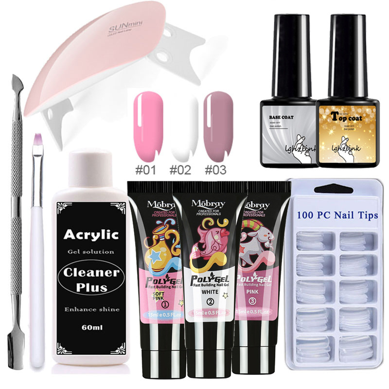 15ml uñas arte extensión pegamento traje molde de uñas cepillo de doble cabeza arte de uñas traje de pegamento de extensión de cristal esmalte de uñas traje de pegamento