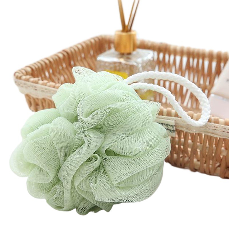 Limpieza de la bola de baño suave llano grande Baño de baño Baño Flor de baño color sólido espalda frotando fabricante de bolas