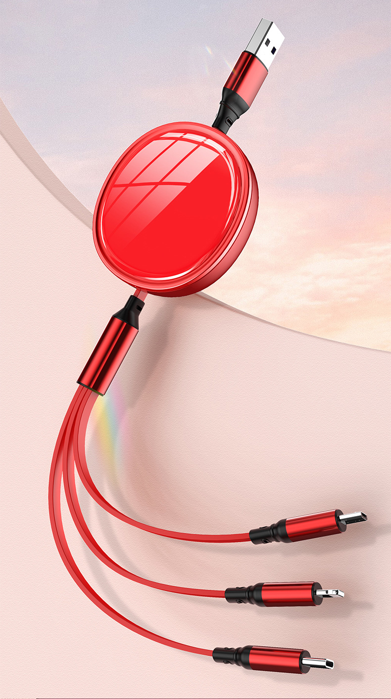 Retractable 3-in-1 Fast Charging Car Cable With Type-c Connector_voghion.com