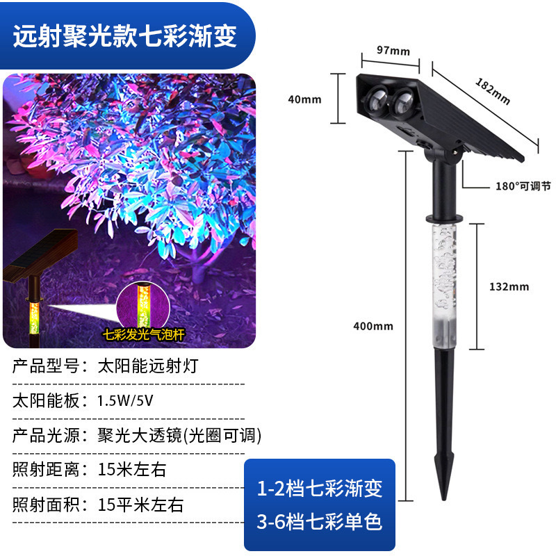 태양광 줌 스포트라이트—RGB+ 발광 버블 폴