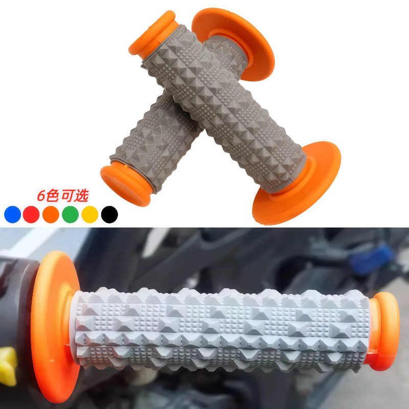 Off-Road Motorcycle Accessories Handlebar Grips Modified with Imported Silicone 3D Large Particle Grip Rubber, Ultra-Soft Handlebar Grips