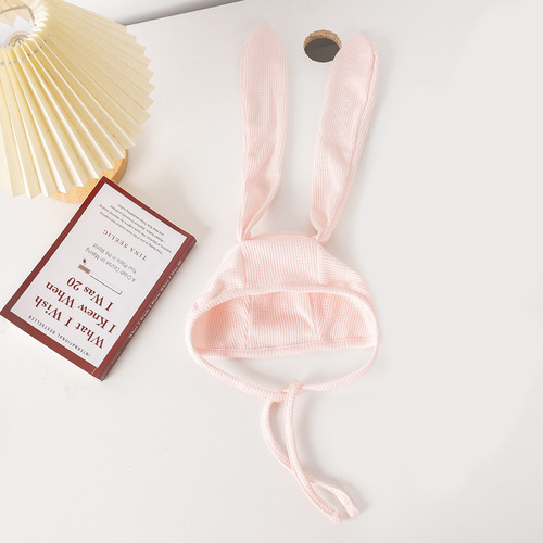 INS Baby Hat Honeycomb Rabbit Ears Strap Children's Beanie Multicolor