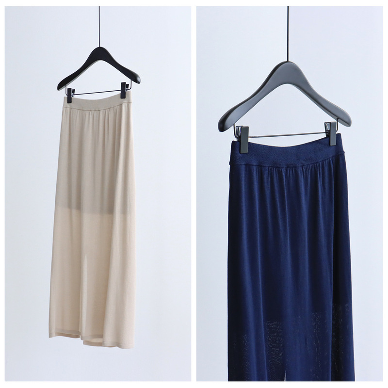 Modal and paper yarn minimalist back-slit skirt, summer lined knitted long skirt, versatile commuter straight skirt Modal and paper yarn minimalist back-slit skirt, summer lined knitted long skirt, versatile commuter straight skirt