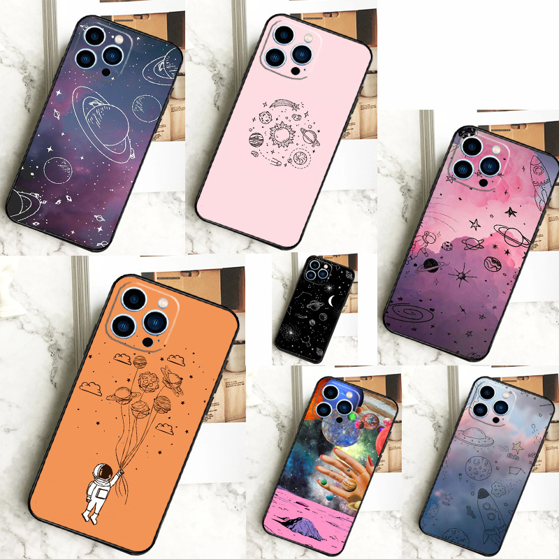For Apple Mobile Phone Case Aesthetic Planet Mobile Phone Case iPhone 13 12 14 11 15 Pro Max Pl
