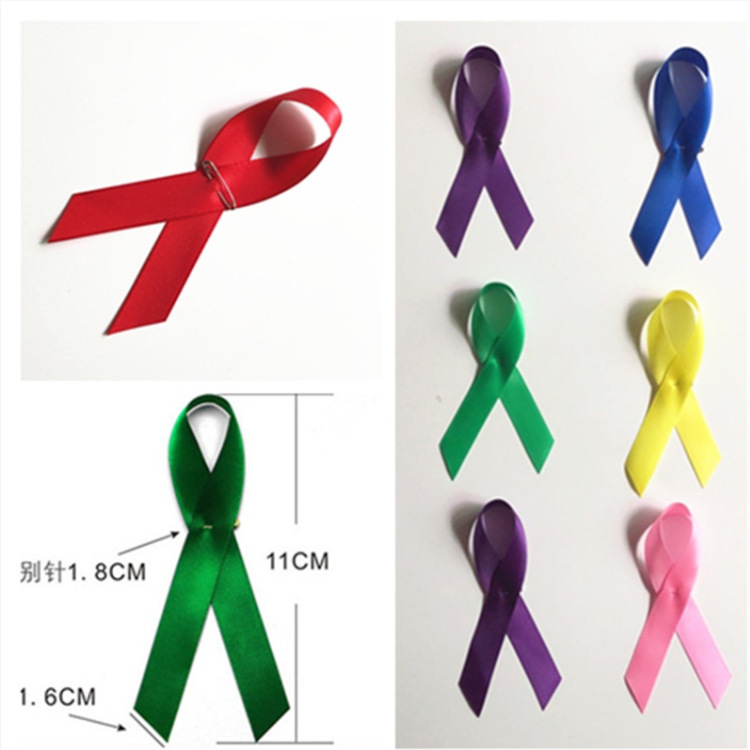 Fábrica directa 1,6 cm amor caridad broche nudo de la paz cinta pin insignia soporte arco cinta