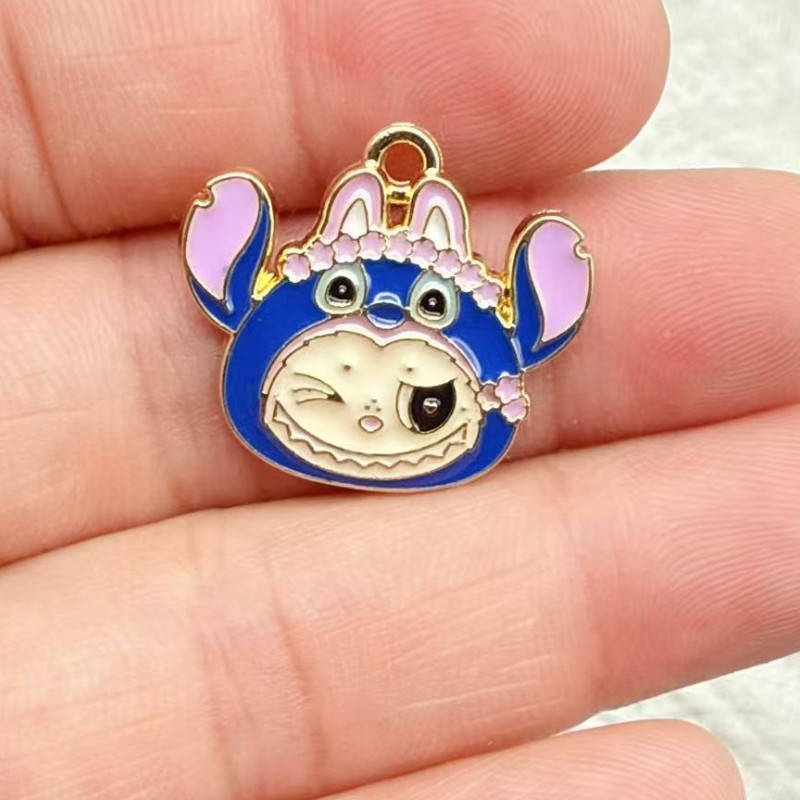 アニメ漫画かわいいラブブペンダント合金ドリップオイル DIY イヤリングキーホルダーネックレス手作りアクセサリー作り|undefined