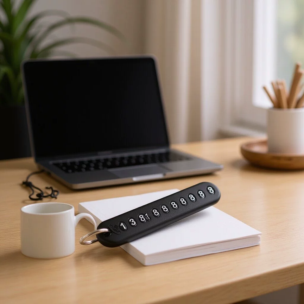 Ключ от машины анти-потерянная карта Временная карта парковочного номера DIY Творческий цифровой номер анти-потерянная карта Автомобильный Брелок