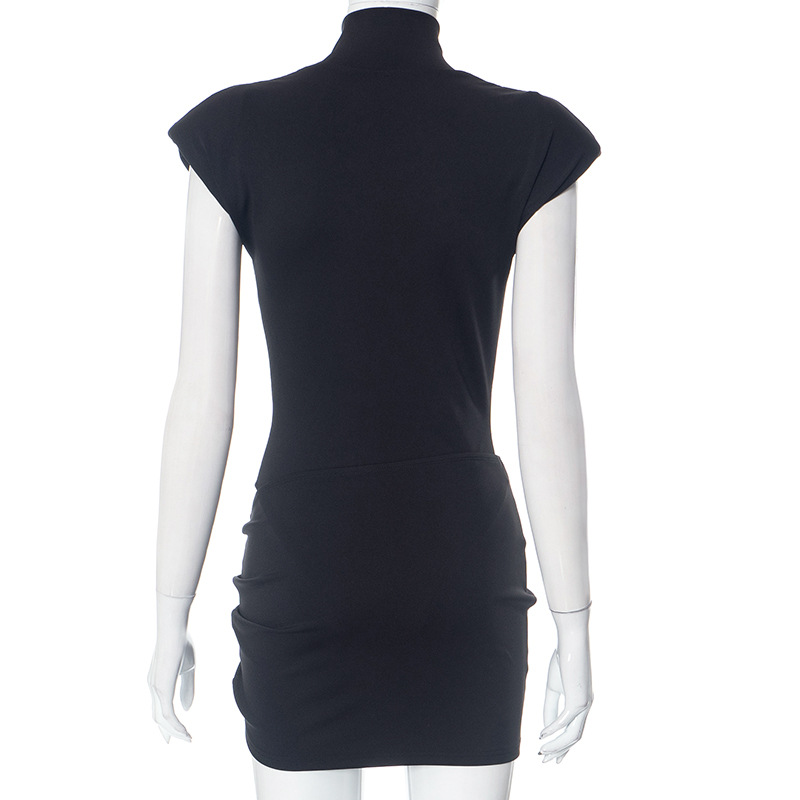 Women Clothing Padded Shoulder Hollow Out Cutout out Socialite Two Piece Set
