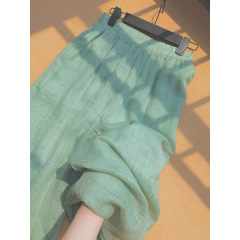 [ストアホットセール] ミントカジュアルストレートパンツ綿とリネンルーズ痩身夏の女性の新しいスタイルの薄いハイウエスト