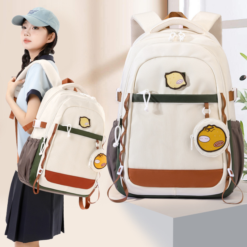 Mochila escolar transfronteriza de gran capacidad de pescado natural, estudiante universitaria, moda, ocio, todo fósforo, mochila ligera para estudiantes de secundaria y preparatoria