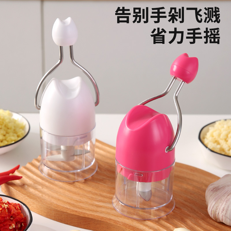 Manual Press-Type Garlic Chopper, Garlic Press, Garlic Masher, Multifunctional Garlic Slicer, Garlic Container
