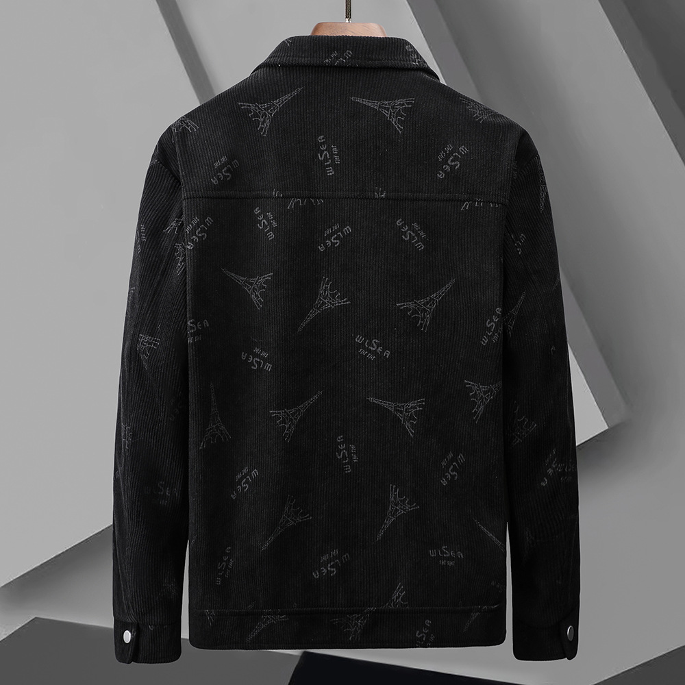 Cord herren frühling herbst, lose kragen, große größe, casual workwear jacke für mittleren alters und junge menschen_voghion.com