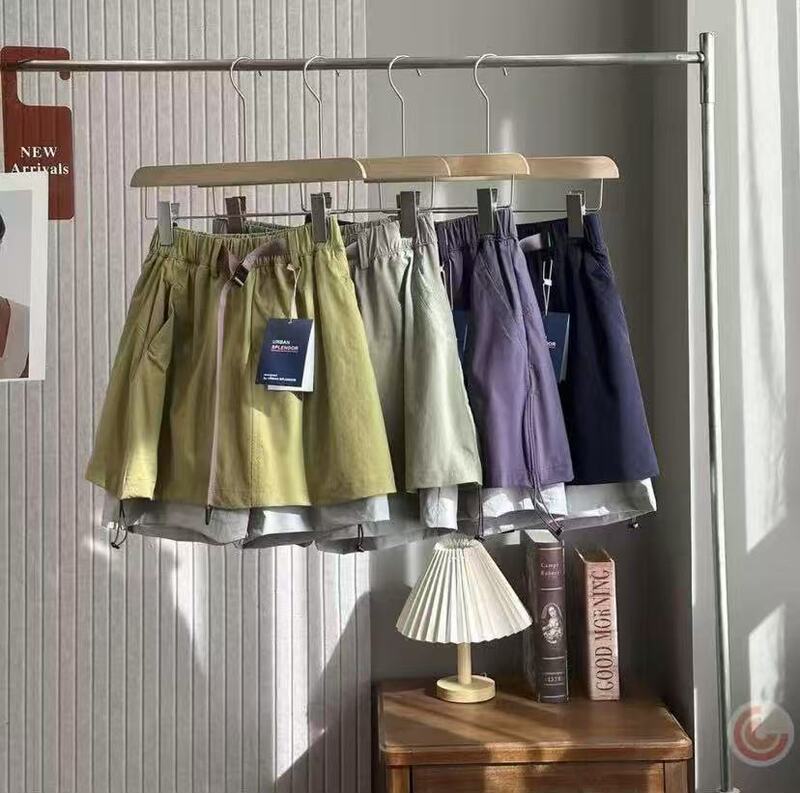 2025 Women's Fashion Mountaineering Outdoor Drawstring High Waist Shorts Sports Pants Short Women's Casual Shorts 2516