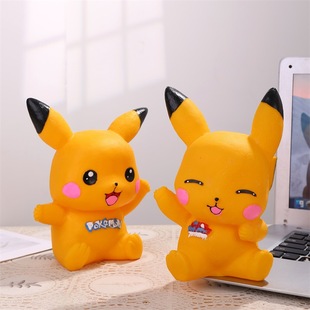 Large cartoon Pikachu piggy bank children's vinyl drop-resistant coin box creative can be saved piggy bank ornaments