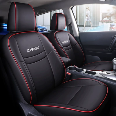 NT is suitable for Nissan Xiaoke special car seat cover cushion cover special fashion sports full leather Four Seasons cushion (Modelə uyğun (Original) oturacaq örtükləri) - nt-black-red-line-standard-edition-1111