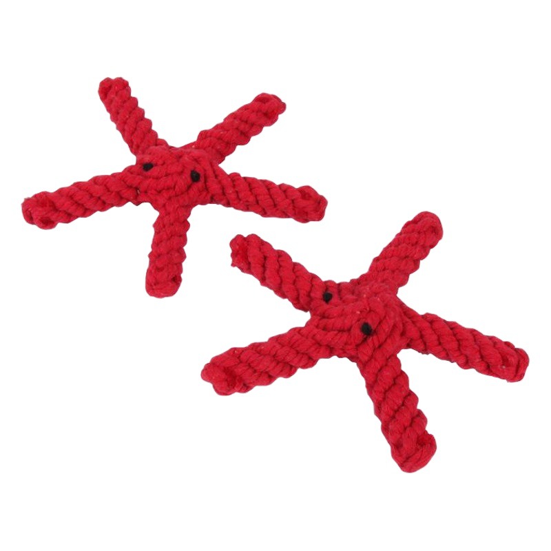 Los fabricantes suministran suministros para mascotas divertido entrenamiento del perro cuerda de algodón mordedura juguetes nueva forma de estrella de mar gato perro nudo Juguetes
