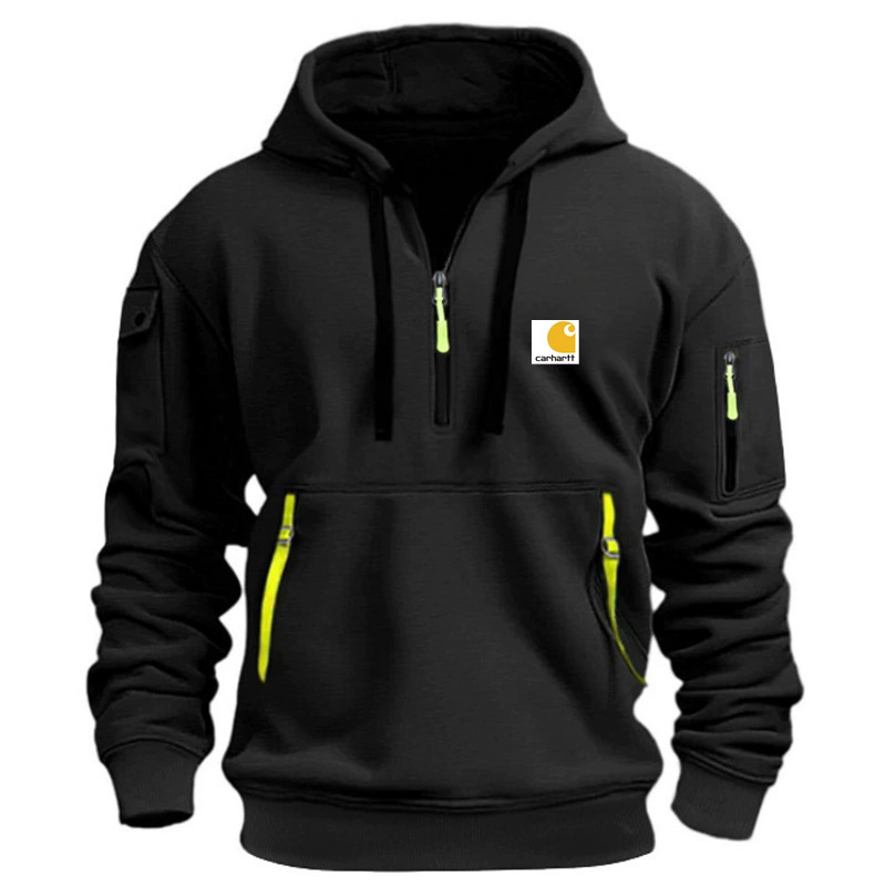 Men's Clothing Cross-Border Trade Carhartt Men's Multi-Zip Arm Pocket Sweatshirt Fleece-Lined Loose Hoodie in Stock Wholesale