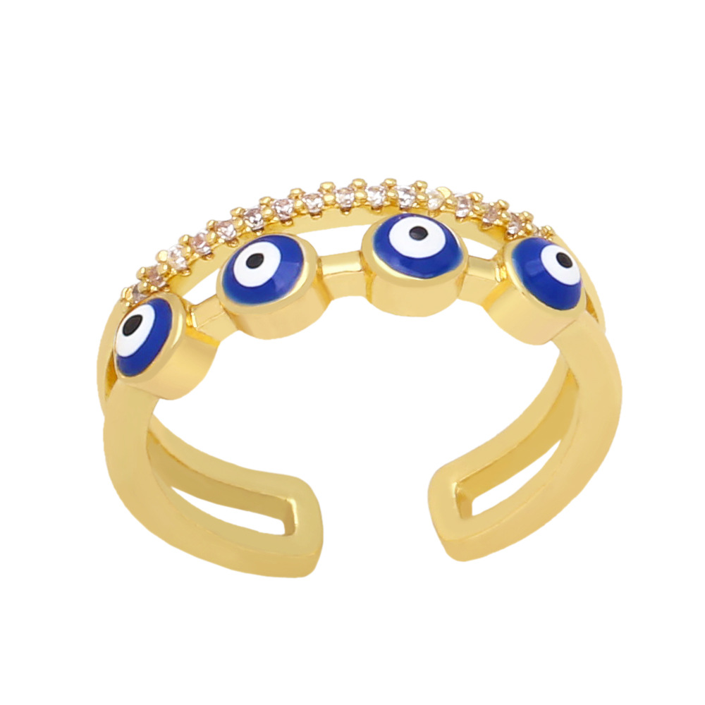 Fashion Elegant Double-Layer Devilu0027s Eye Dripping Oil Ring