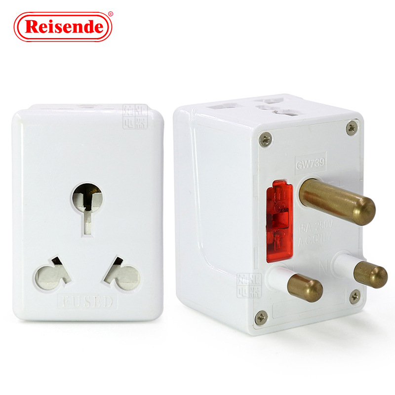 大南非转多功能插头 国标16A转大南非15A转换插头 国标转南非插头