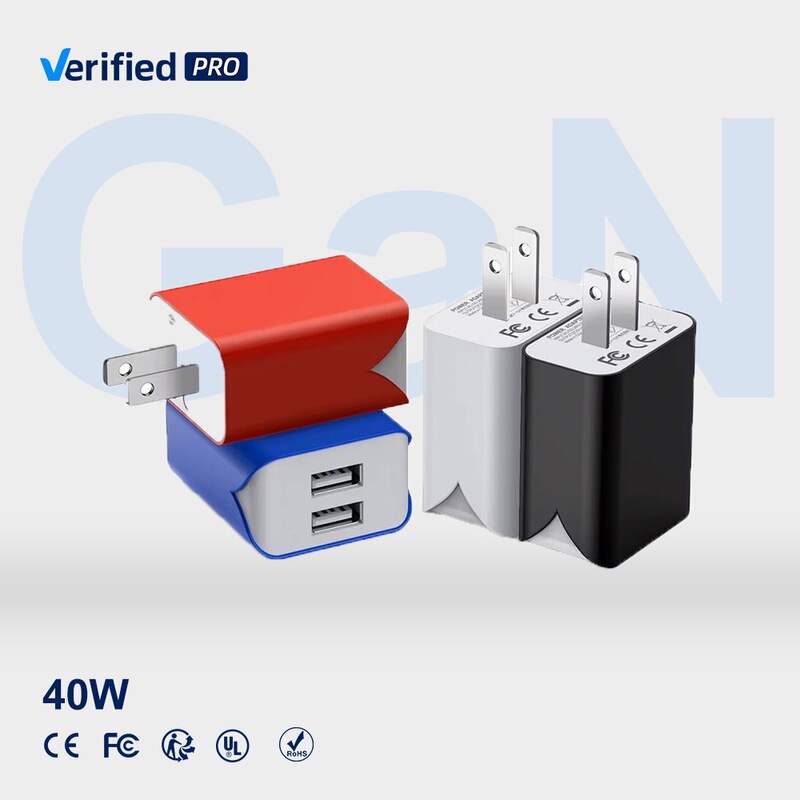 40W Multi-Port Dual USB Charger, Us Standard Wall-Mounted Fast Charging Adapter Suitable for Mobile Phones and Tablets, Export Charger
