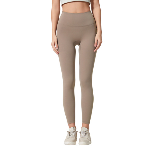 Women's Disguising Bare Sensation Fitness Pants Without Awkward Line High-Waisted Exercise Glute-Lifting Elastic Yoga Pants D19108-2