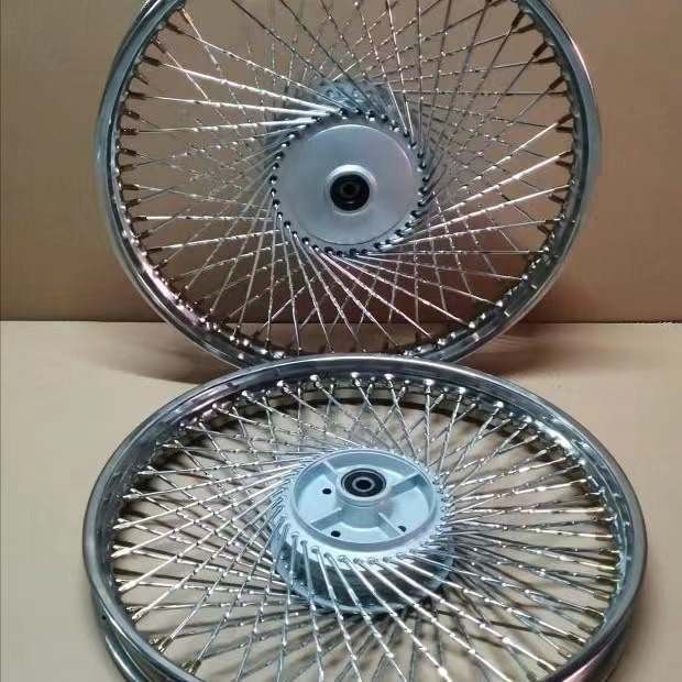 Happy Zhujiang 125 Motorcycle Wheel Hub Cg125 Front and Rear Steel Rim Assembly Retro Modified 72 Holes Boutique Encryption Type