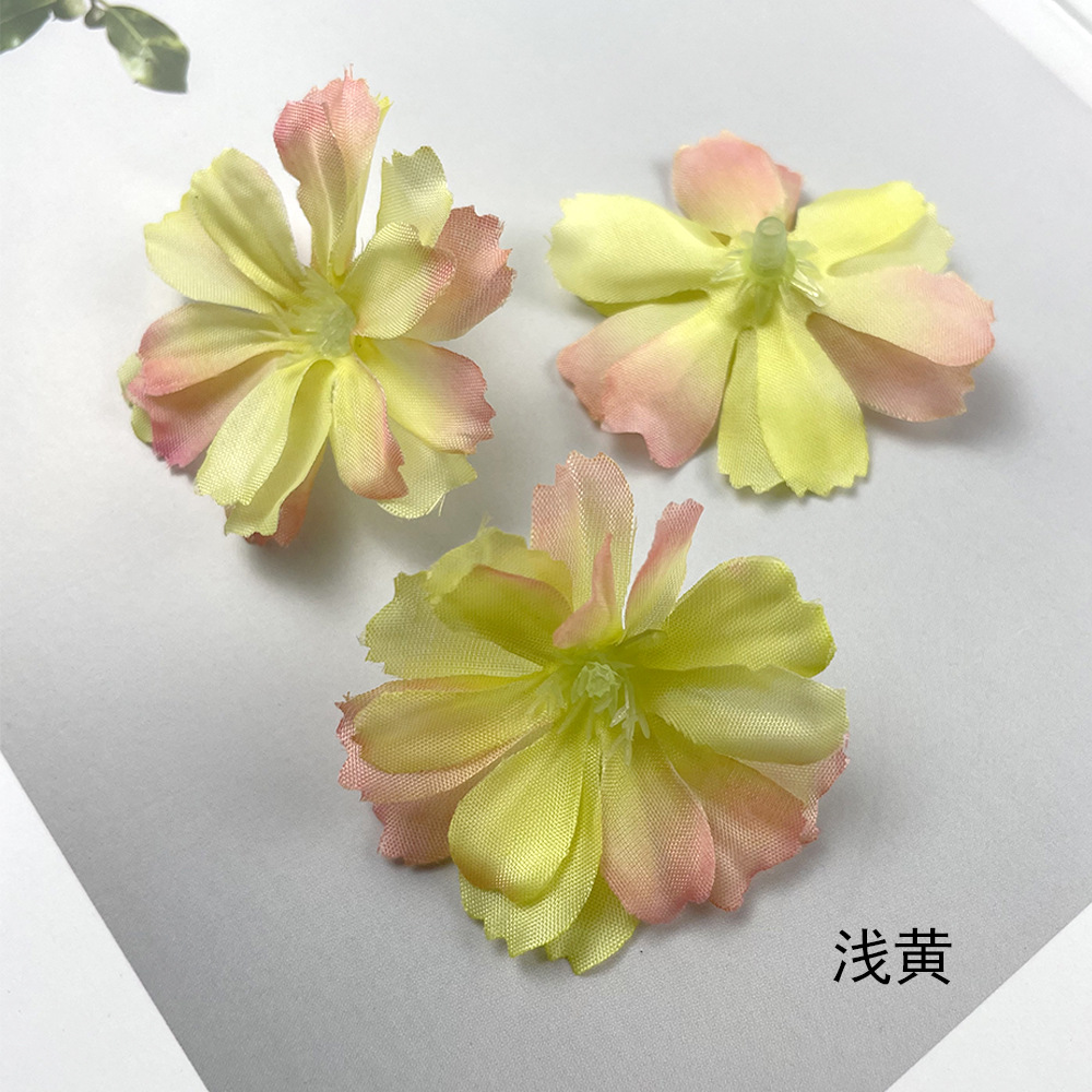 Simulación pequeña margarita flor di flor de ciruela falsa flor hecha a mano tocado accesorios de material de vestido paquete de paraguas decoración pequeña