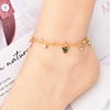 Fashionable accessory, epoxy resin, ankle bracelet with letters, zirconium stainless steel, Korean style